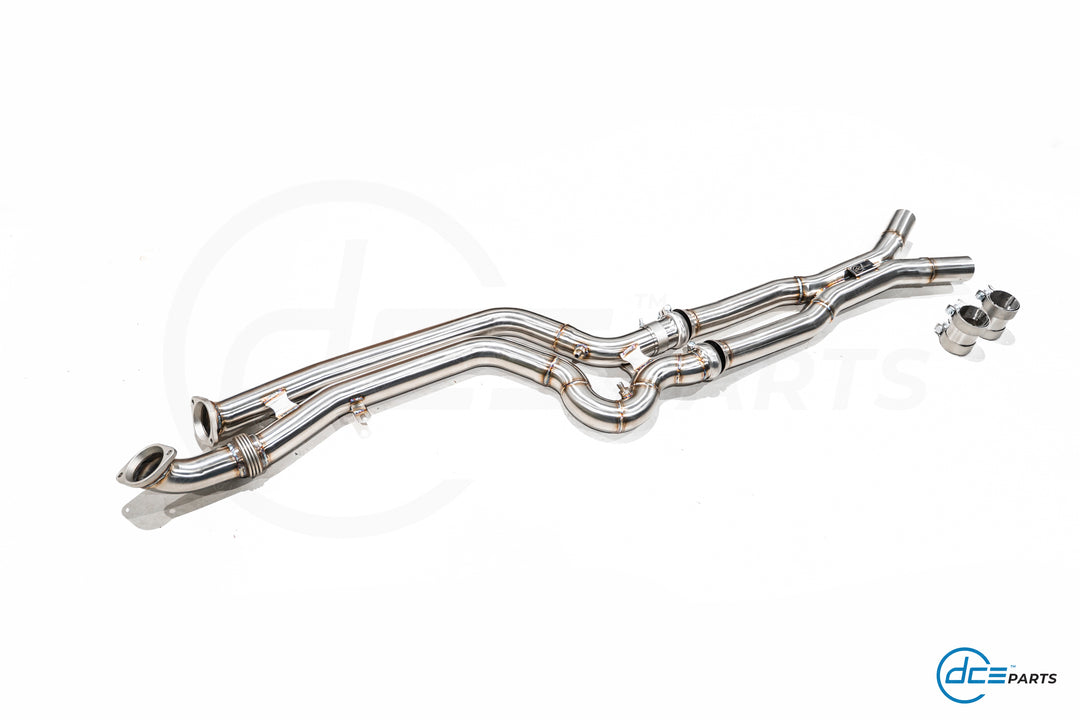 DCE Parts BMW S58 G87 M2 High Flow Equal Length X-Pipe Hybrid Midpipe