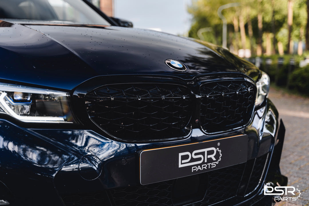 PSR Parts - Gloss Black Diamond M340I / M340D Style Kidney Grilles for BMW 3 Series (2019+, G20 G21)