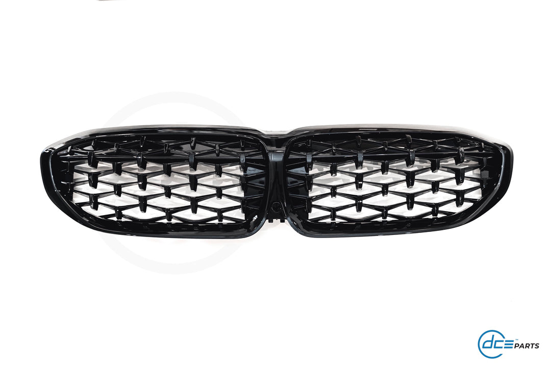 PSR Parts - Gloss Black Diamond M340I / M340D Style Kidney Grilles for BMW 3 Series (2019+, G20 G21)