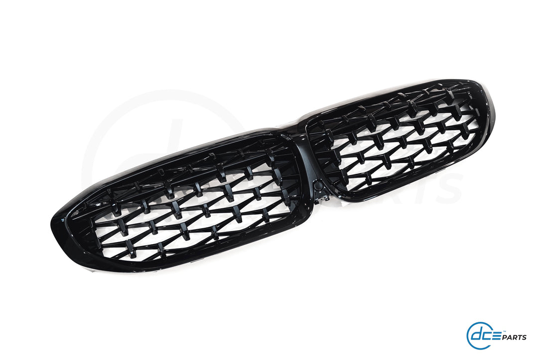 PSR Parts - Gloss Black Diamond M340I / M340D Style Kidney Grilles for BMW 3 Series (2019+, G20 G21)