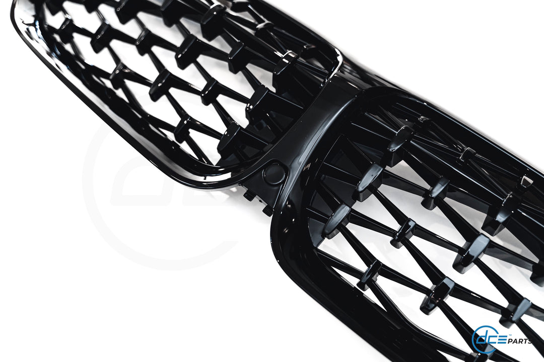 PSR Parts - Gloss Black Diamond M340I / M340D Style Kidney Grilles for BMW 3 Series (2019+, G20 G21)