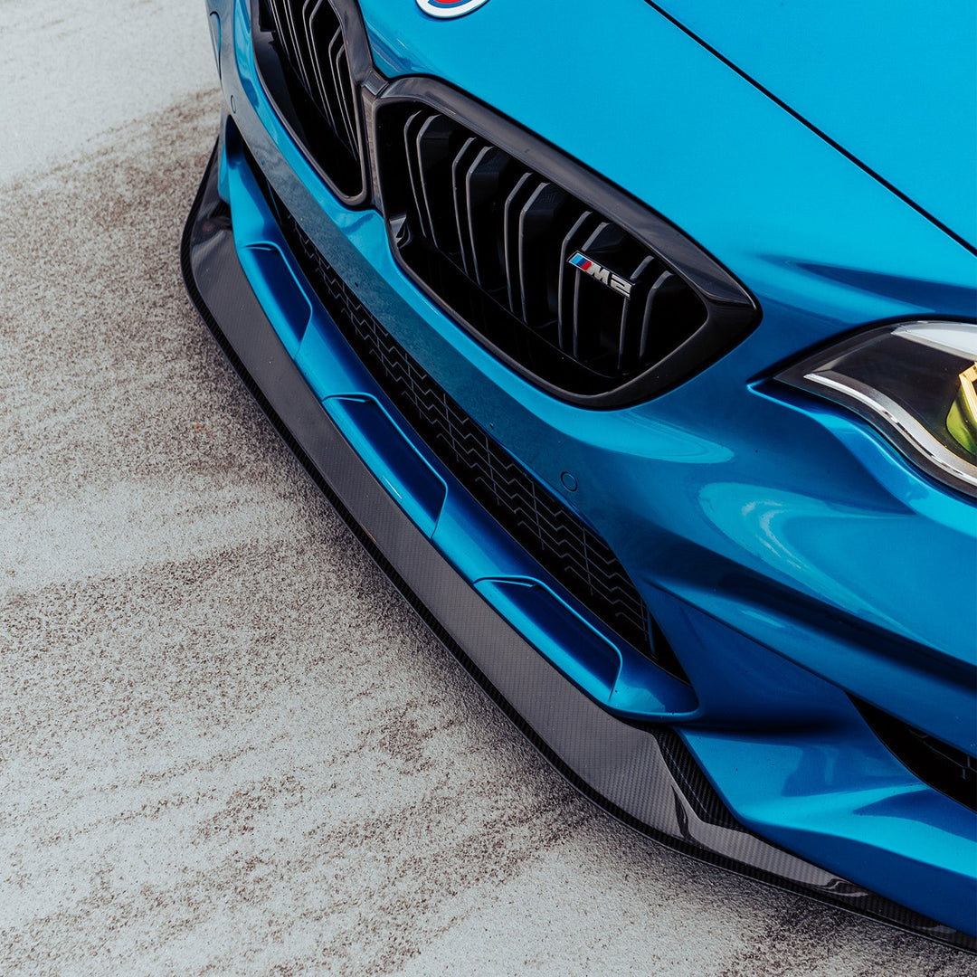 MHC+ BMW M2 Competition S55 GT Style Front Splitter In Gloss Pre Preg Carbon Fibre (F87C)