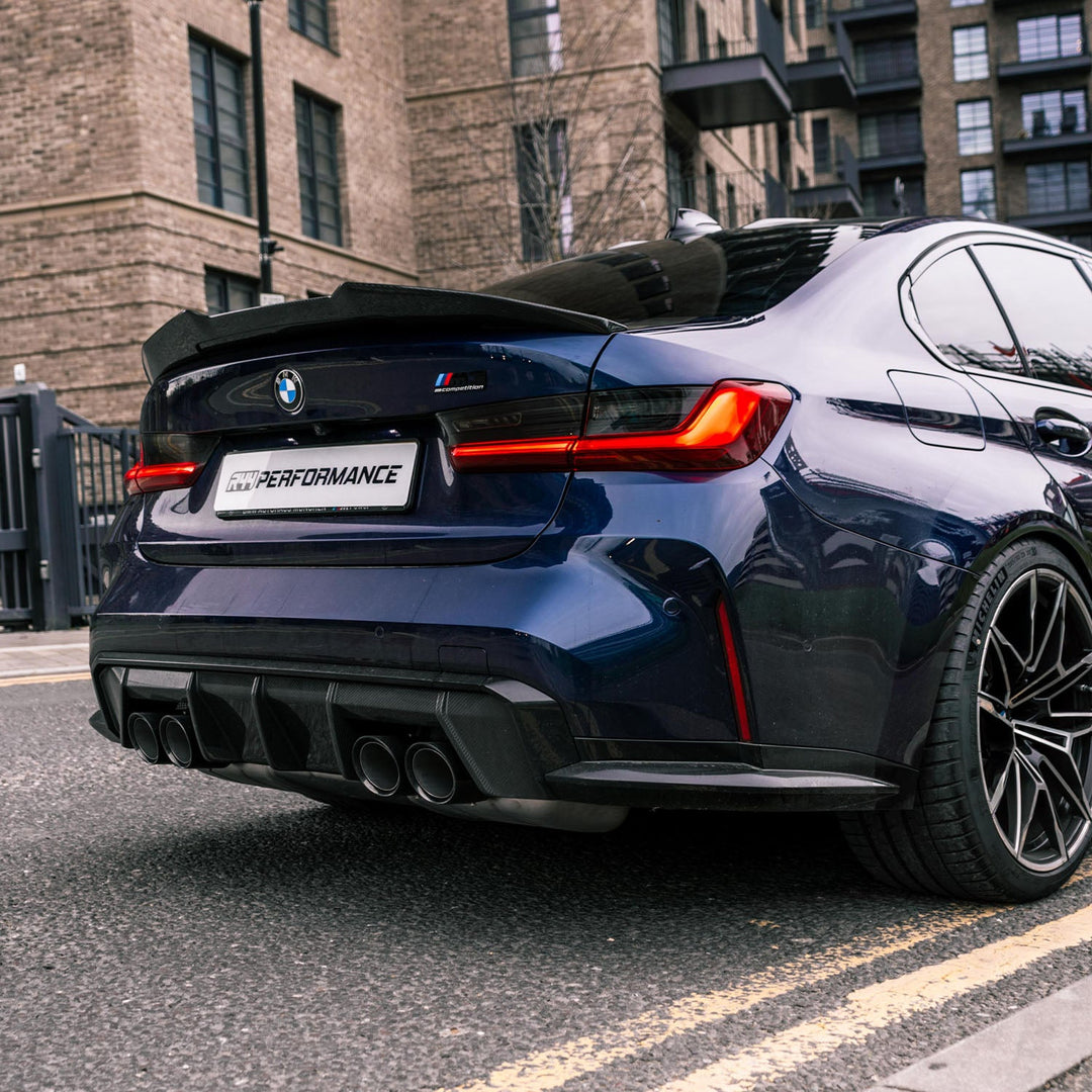 MHC+ BMW M3 Ducktail Style Rear Spoiler In Pre Preg Carbon Fibre (G80)