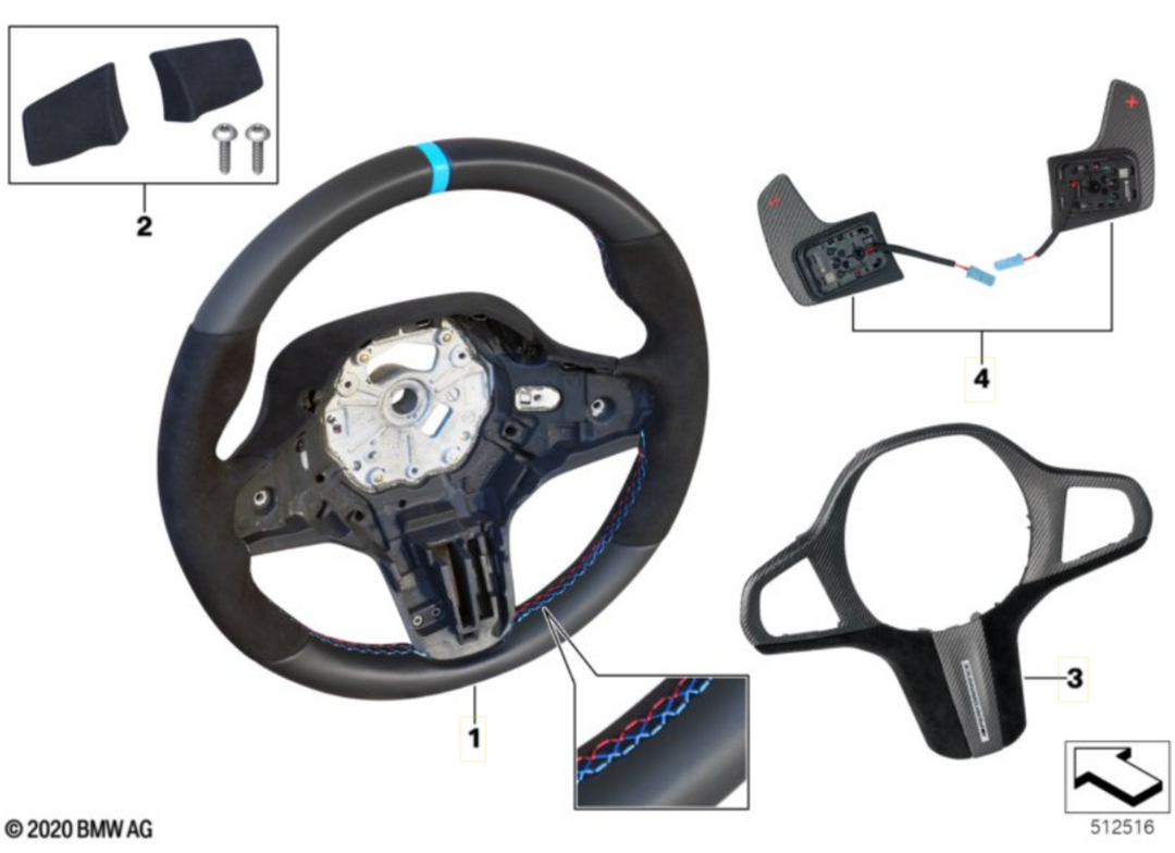 Genuine BMW Sport Steering Wheel Leather & Alcantara - Original BMW ///M-performance  - 32 30 2 462 910