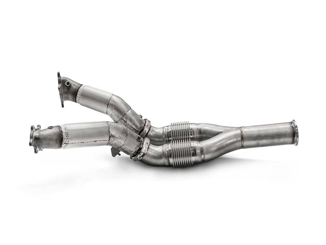 Akrapovič - Downpipe / Link pipe set (SS) for stock turbochargers - Nissan GT-R (2008-2025)