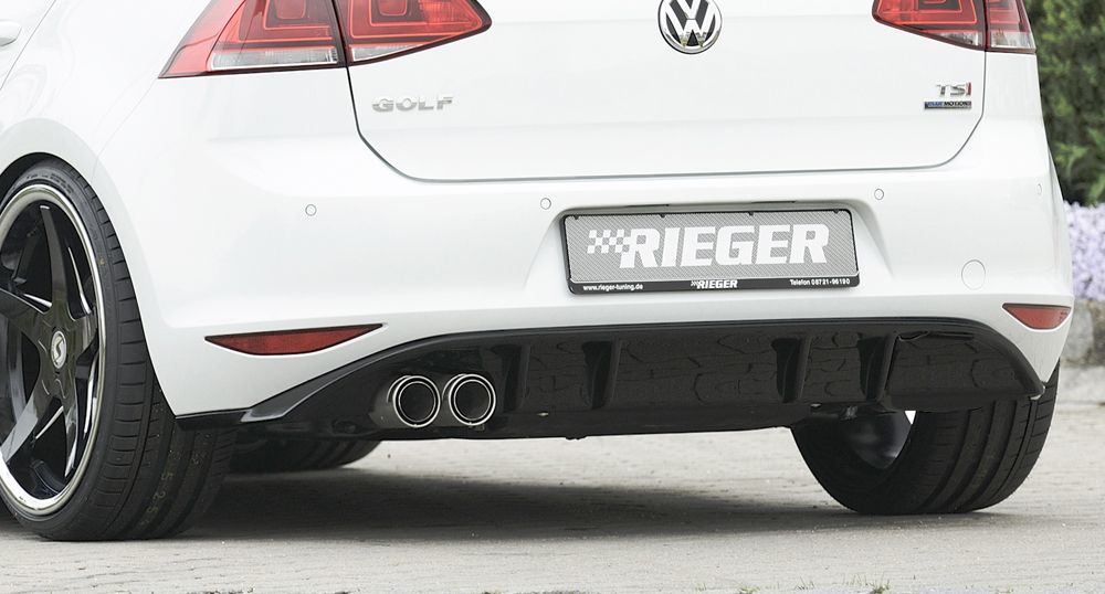 Rieger Diffuser Volkswagen Golf 7 VII 2013-2017 GTE / GTD | ABS, Gloss Black, Carbon Look | for left twin exhaust tailpipe