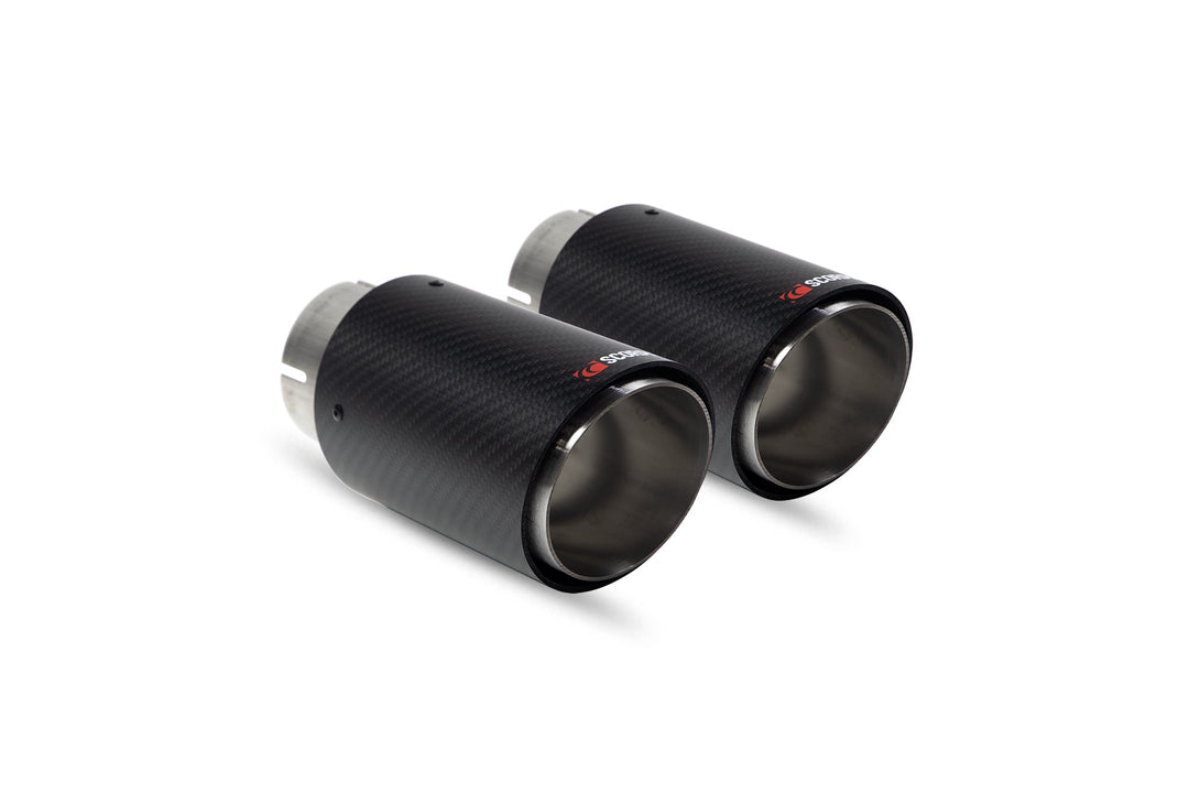 Scorpion Redpower - All Makes Acari Upgrade Kit - Twin 100mm carbon fibre Ascari trim Exhaust Tips - 100ASC2