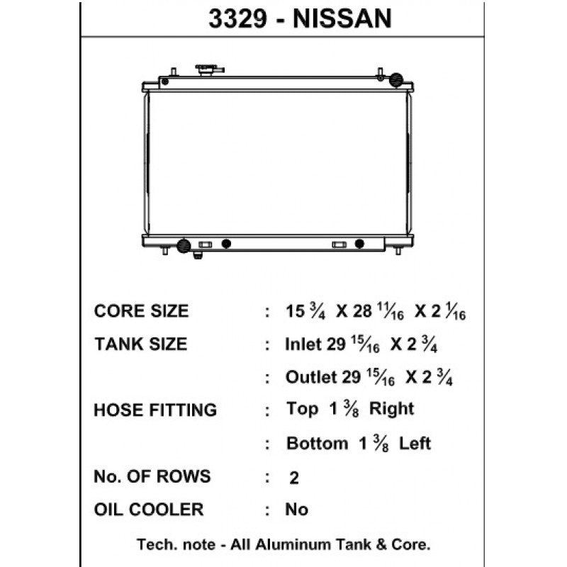 CSF Radiators - NISSAN 350Z Z33 3.5L - Radiator - CSF-3329