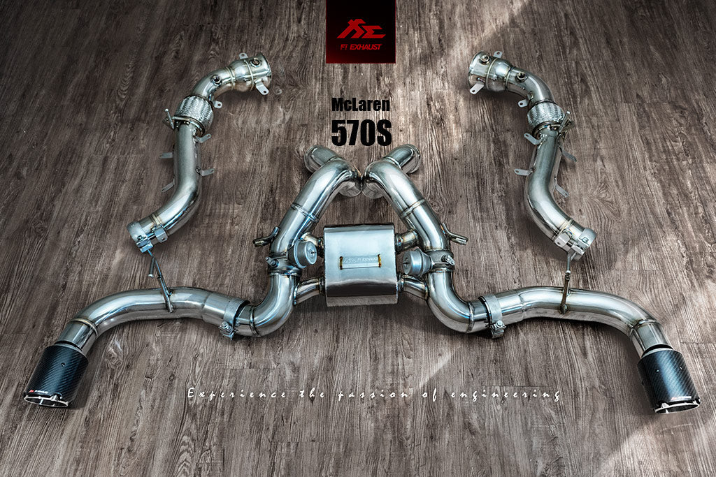 Fi-Exhaust - MCLAREN 540C 540C 3.8L - Valvetronic Muffler + Standard remote controle system Stainless Steel - MC-570-CBV