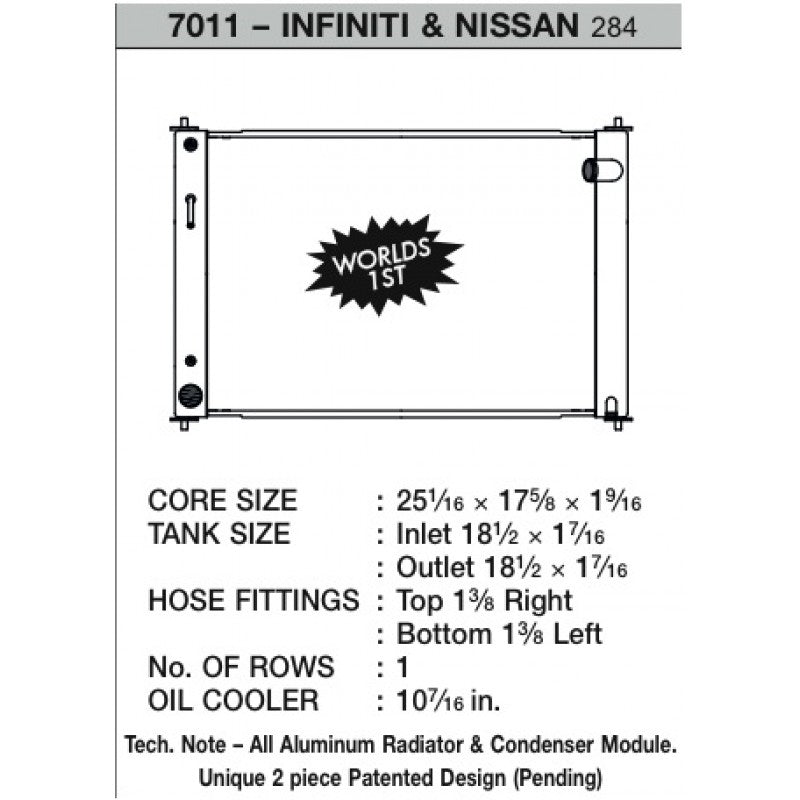CSF Radiators - NISSAN 370Z Z34 3.7L - Radiator - CSF-7011