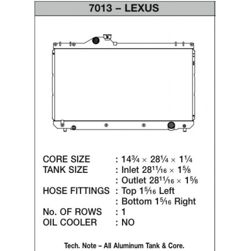 CSF Radiators - LEXUS IS 300 3.0L - Radiator - CSF-7013