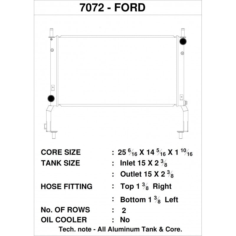 CSF Radiators - FORD MUSTANG ECOBOOST MK6 2.3L CONVERTIBLE - Radiator - CSF-7072