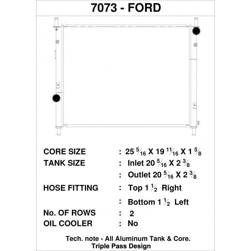 CSF Radiators - FORD MUSTANG GT MK6 FACELIFT 5.0L CONVERTIBLE - Radiator - CSF-7073