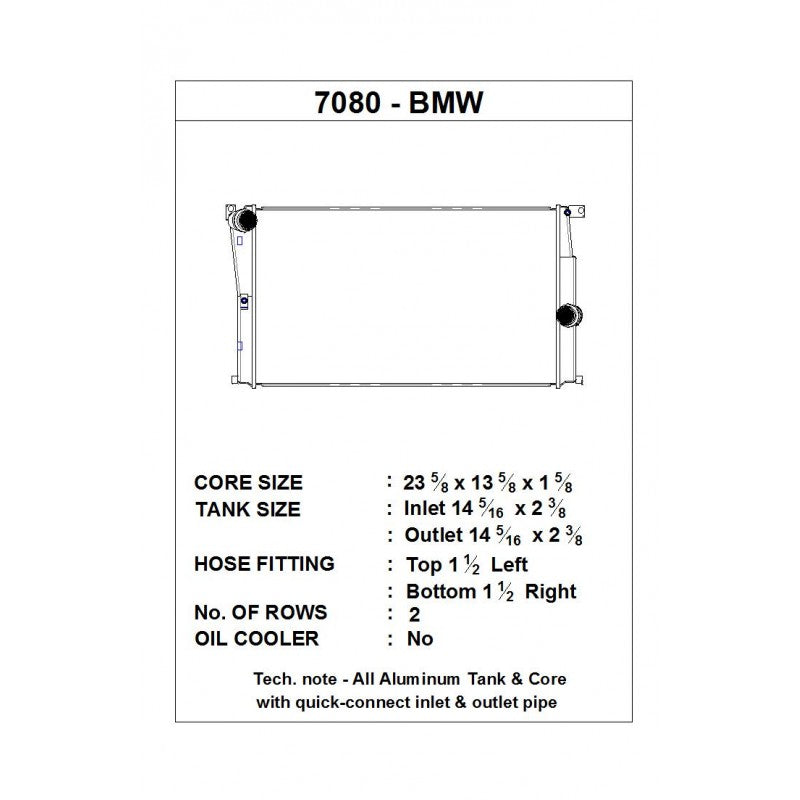 CSF Radiators - BMW 3 SERIES F30 335I - Radiator - CSF-7080