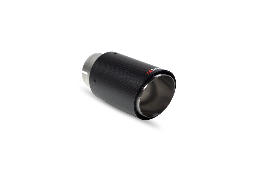 Scorpion Redpower - All Makes Ascari Upgrade Kit - Single 90mm carbon fibre Ascari trim Exhaust Tips - 90ASC1