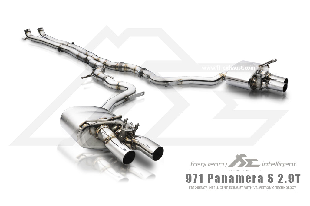 Fi-Exhaust - PORSCHE PANAMERA 971 2.9L 4S - Mid X-Pipe + Valvetronic Muffler Stainless Steel - PH-971S-CBE