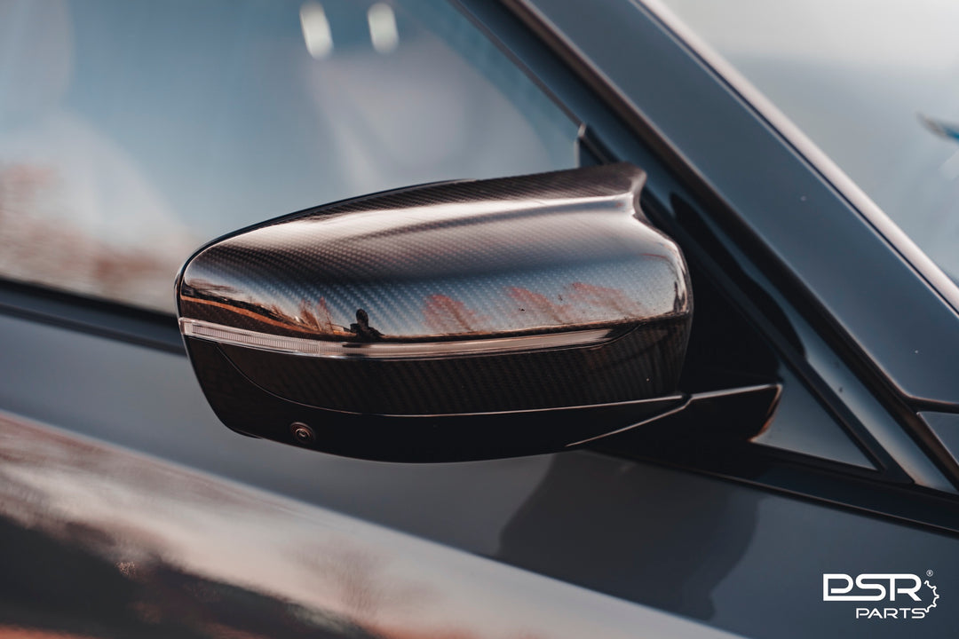 BMW (2018+, G20, G21, G22, G23, G26, G30, G31, G32, G15, G16 - G-Series) DRY Pre-Preg High-Wing M-Style Carbon Fibre Wing Mirror Caps Covers