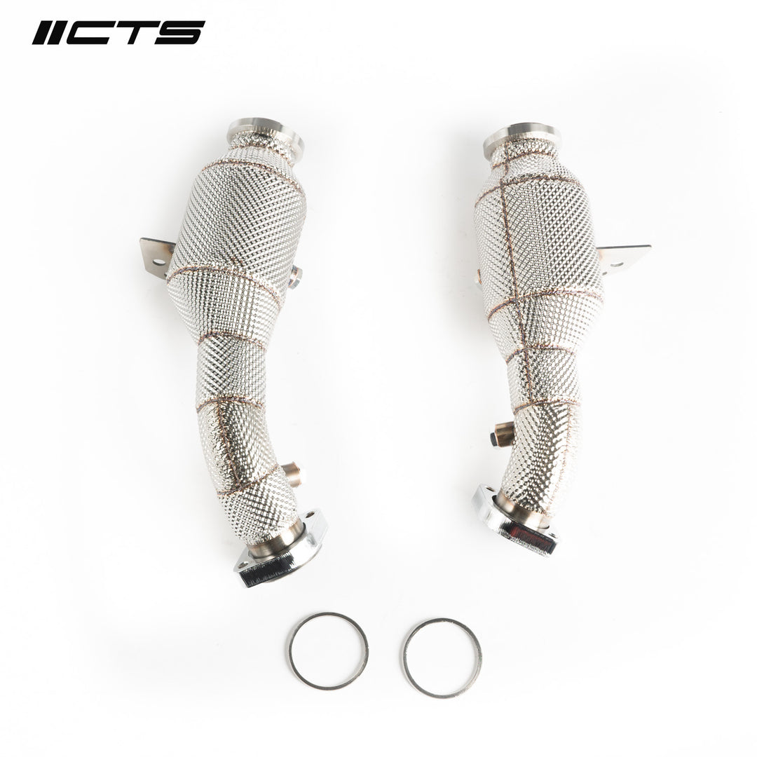 CTS Turbo - HIGH-FLOW cat set for Mercedes Benz C43 C400 C450 E43 E400 E450 GLC43 with M276 engine - CTS-EXH-DP-0052-CAT