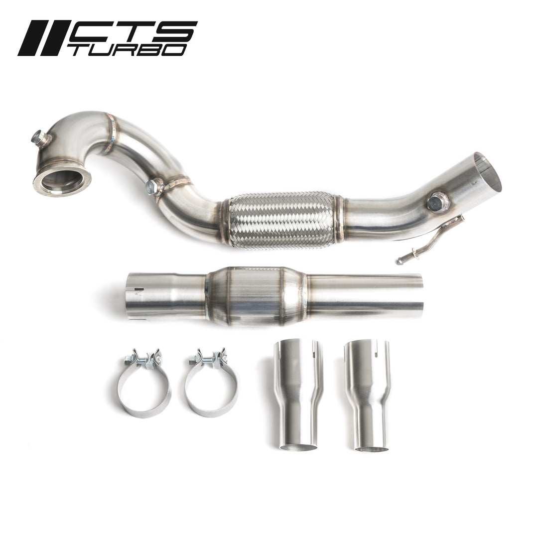 CTS Turbo - MK6/MK7 Jetta SE 1.4T, MK7 Golf 1.4TSI 3" Downpipe with HIGH-FLOW CAT for EA211 engines - CTS-EXH-DP-0033-CAT
