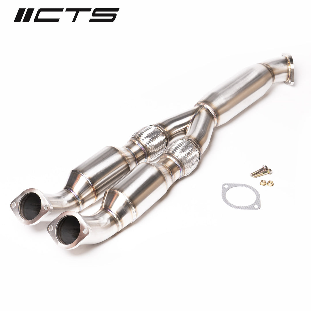 CTS Turbo - Nissan R35 GT-R Resonated Y-pipe/Mid-pipe High-Flow Cat - CTS-EXH-TP-0015-CAT