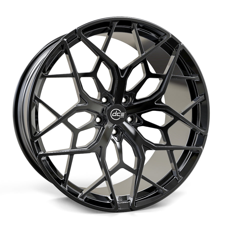 DF Wheels x DCE Parts - DF-16 Forged 1-Piece Wheels Gloss Black