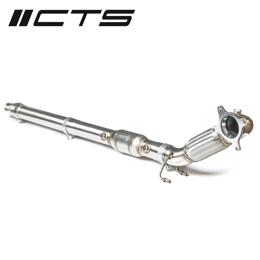 CTS Turbo - Audi/VW 2.0T FWD Exhaust Downpipe With High-Flow Cat (MK5, MK6, 8P A3, 8J TT) - CTS-EXH-DP-0001-CAT