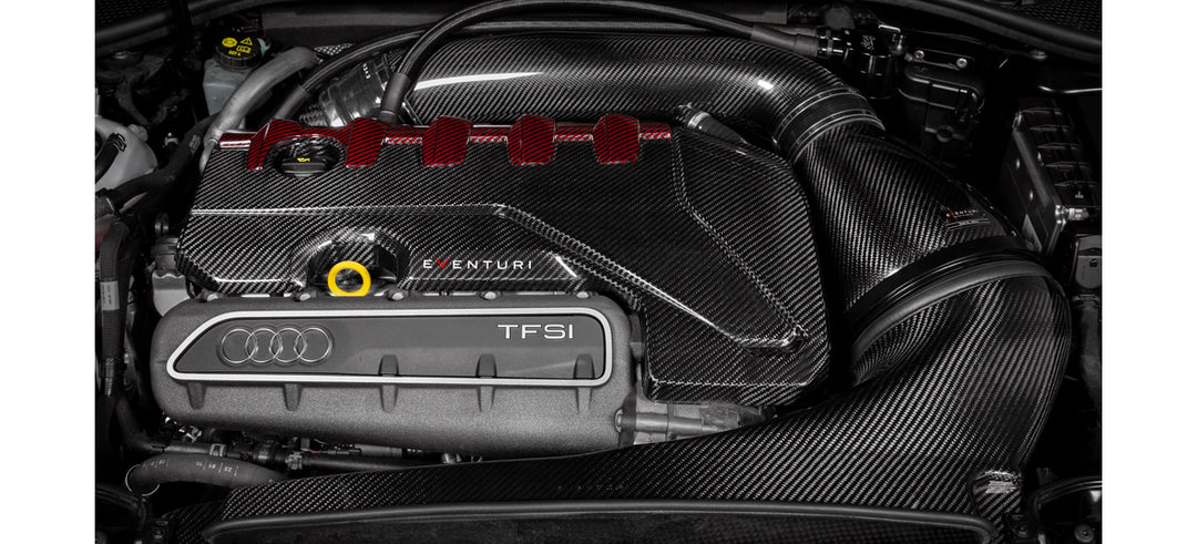 Eventuri - Audi RS3 Gen 2 / TTRS 8S Black and Red Engine Cover