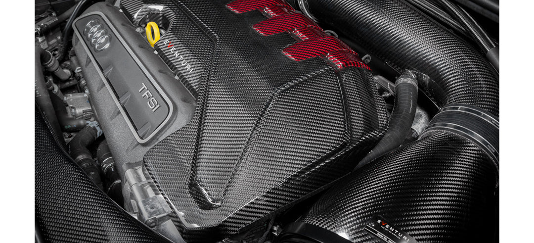 Eventuri - Audi RS3 Gen 2 / TTRS 8S Black and Red Engine Cover
