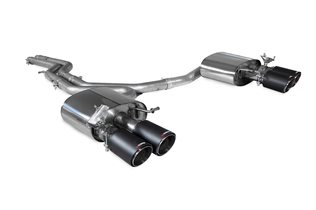Scorpion Redpower - Audi Audi S4 B9 Quattro 3.0T V6 Avant, Saloon/Sedan. Non GPF Models - Non-resonated half system Axle back - SAUS088CF - 2017 - 2019
