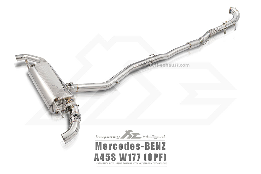 Fi-Exhaust - MERCEDES-BENZ A-CLASS W177 A45 - Front Pipe + Mid Pipe + Valvetronic Muffler Stainless Steel - MB-177A45F-CBE+MB-177A45-LKP