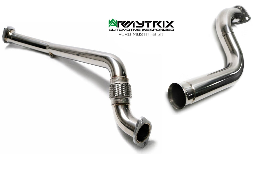 Armytrix - FORD MUSTANG GT MK6 5.0L COUPE - Ceramic Coated Downpipe Stainless Steel - FDM65-DDC