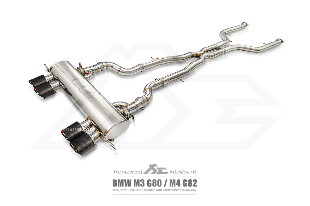 Fi-Exhaust - BMW 3 SERIES G80 M3 - Front Pipe + Mid X-Pipe + Valvetronic Muffler Stainless Steel - BN-G82MF-CBE