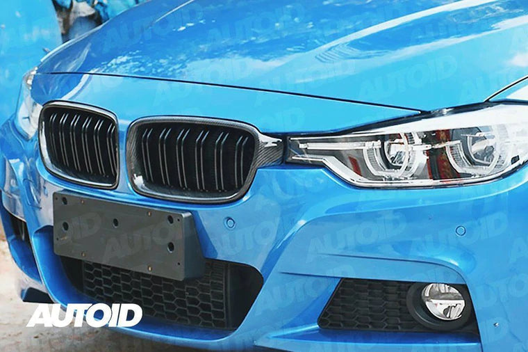 PSR Parts - Carbon Fibre Double Slat Kidney Grilles for BMW 3 Series (2012-2019, F30 F31)