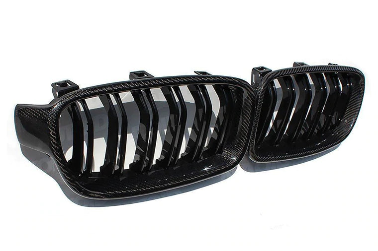 PSR Parts - Carbon Fibre Double Slat Kidney Grilles for BMW 3 Series (2012-2019, F30 F31)