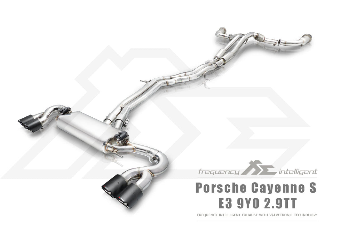 Fi-Exhaust - PORSCHE CAYENNE E3 3.0L - Mid X-Pipe + Valvetronic Muffler + OBD2/Mobile APP Remote Control System Module Stainless Steel - PH-9Y0S-CBE