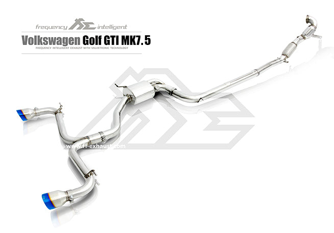 Fi-Exhaust - VW GOLF MK7.5 2.0 TSI GTI - Front Pipe + Mid Pipe + Valvetronic Muffler Stainless Steel - VW-GTI75-CBV