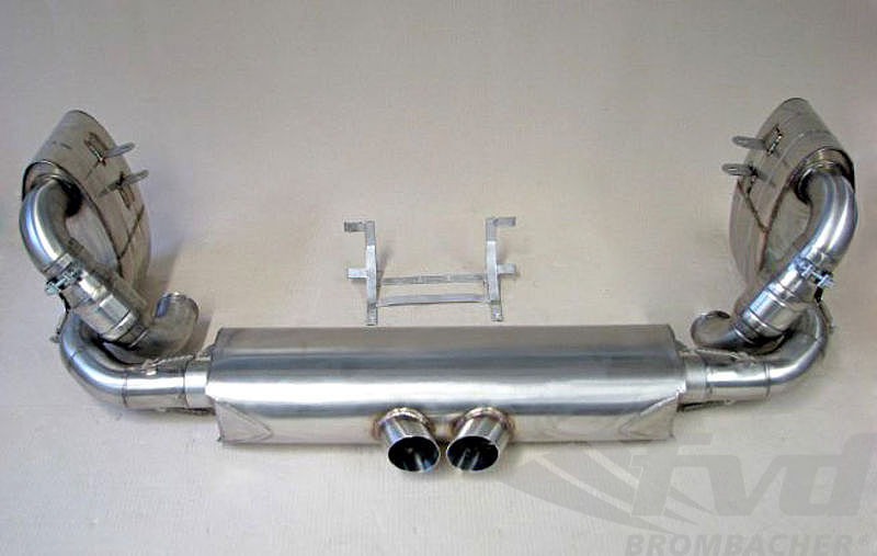 FVD Brombacher - Porsche Exhaust System Race 997 GT3 Cup S "M&M" Catalytic Bypass, Stainless Steel with Tips 2x76mm - RES 997 000 62S