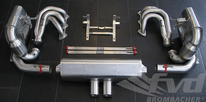 FVD Brombacher - Porsche Exhaust System Race 997 GT3 Cup 100 Cell Cats Stainless Steel, with Tips 2x76mm - RES 997 101 61S