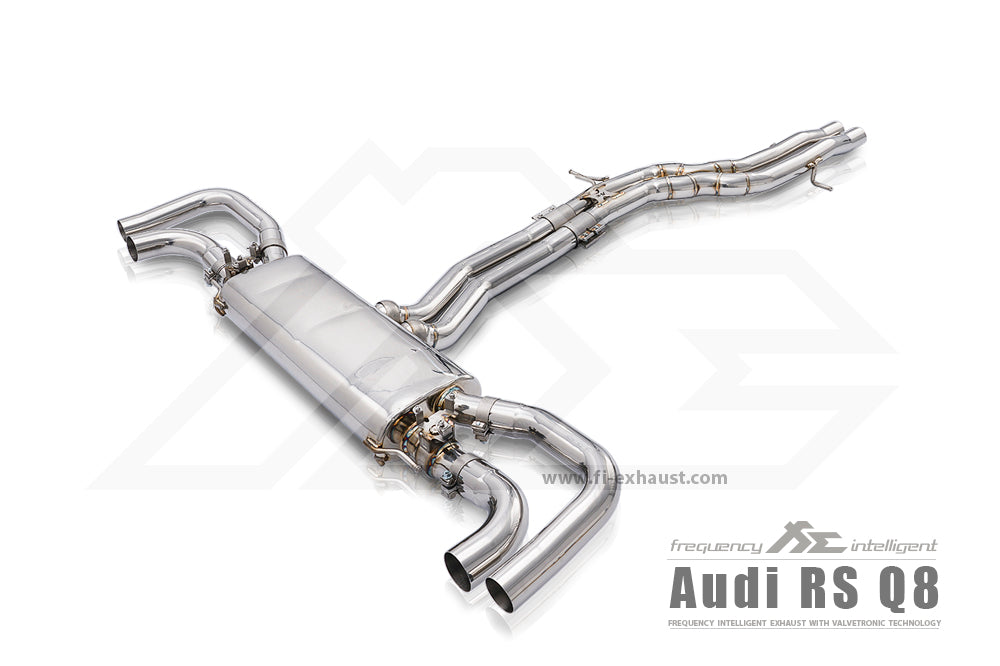 Fi-Exhaust - AUDI Q8 RS Q8 TFSI QUATTRO - Mid Pipe + Valvetronic Muffler (Fit Both OPF/Non-OPF version) Stainless Steel - AD-Q8RS-CBE