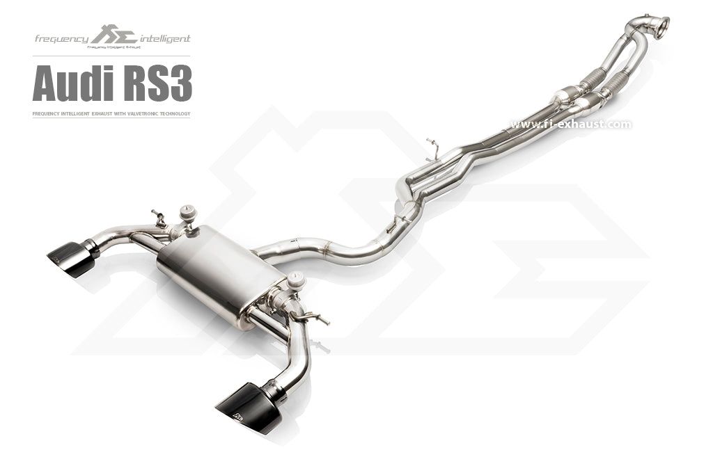 Fi-Exhaust - AUDI RS3 8V 2.5 TFSI SPORTBACK - Catless Downpipe + Valvetronic Muffler + Standard remote control system module Stainless Steel - AD-RS3-FUVS2