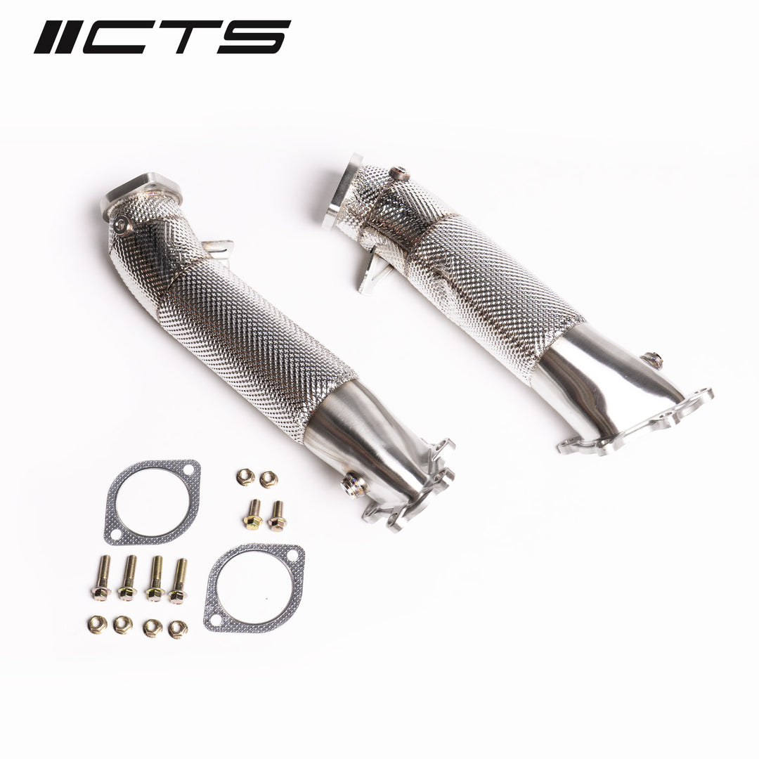 CTS Turbo - Nissan R35 GT-R Cast Stainless Steel 3.5" Downpipes - CTS-EXH-DP-0038
