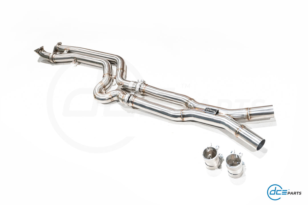 DCE Parts BMW S58 G87 M2 High Flow Equal Length X-Pipe Hybrid Midpipe