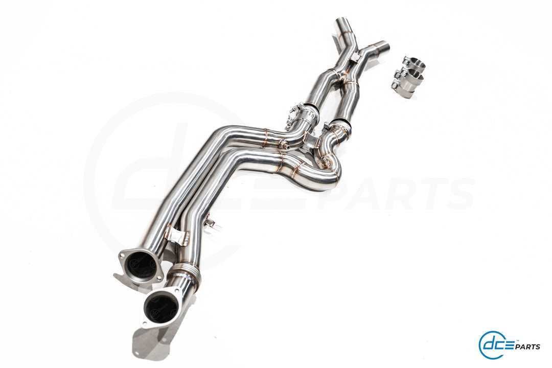 DCE Parts BMW S58 G87 M2 High Flow Equal Length X-Pipe Hybrid Midpipe