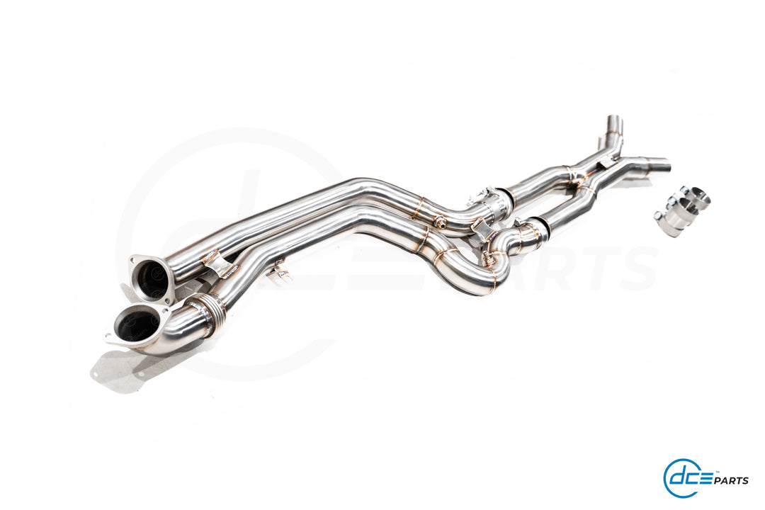 DCE Parts BMW S58 G87 M2 High Flow Equal Length X-Pipe Hybrid Midpipe