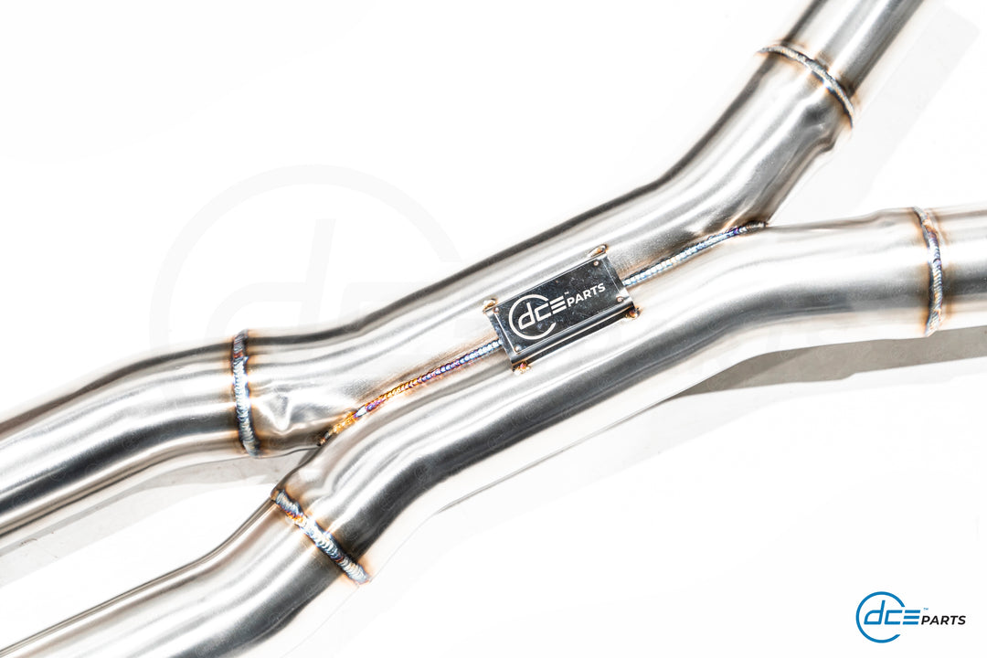 DCE Parts BMW S58 G87 M2 High Flow Equal Length X-Pipe Hybrid Midpipe
