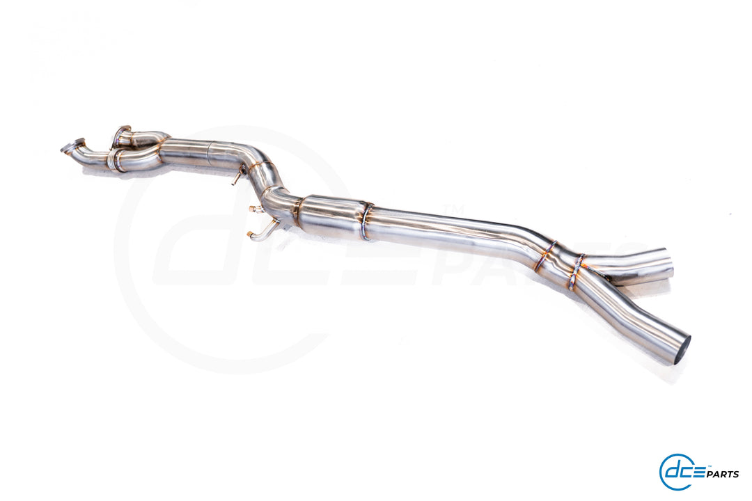 DCE Parts BMW F97 X3M F98 X3M High Flow Single Midpipe OPF Delete RDE II (EU Spec) - Titanium / Stainless Steel
