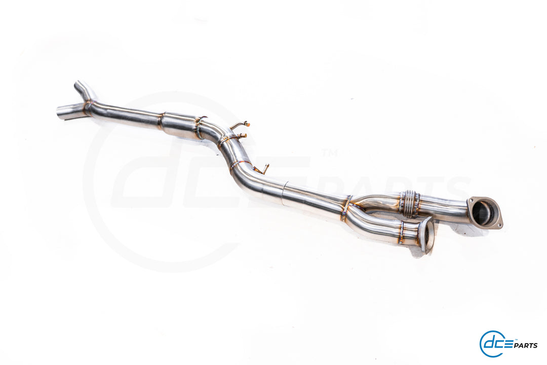 DCE Parts BMW F97 X3M F98 X3M High Flow Single Midpipe OPF Delete RDE II (EU Spec) - Titanium / Stainless Steel
