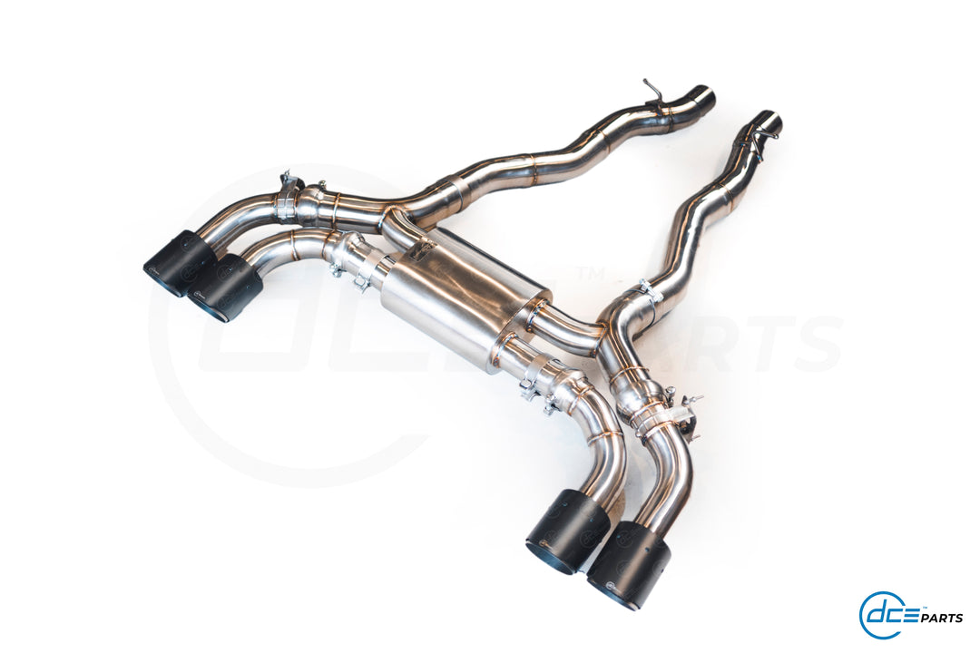 DCE Parts - BMW G90 M5 G99 M5 Stainless Steel - Titanium Catback Axleback Valved Exhaust - 3.5 Inch | 90mm Midpipe