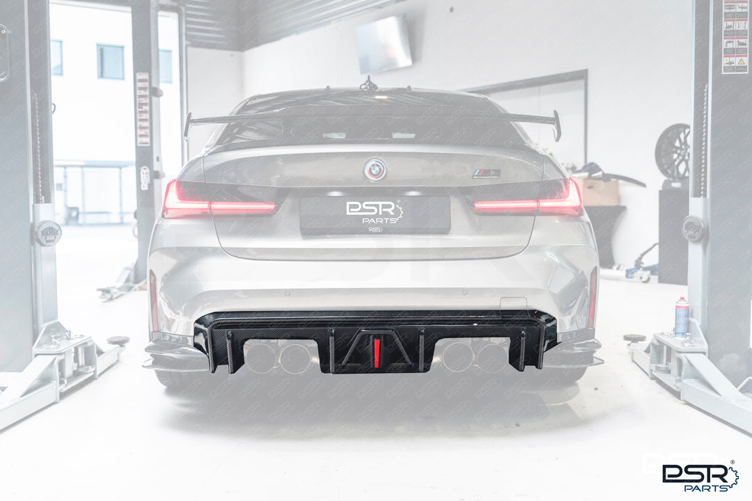 BMW G80 G81 M3 & G82 G83 M4 Carbon Fibre AK Diffuser Dry Carbon with F1 Brake / Fog Light