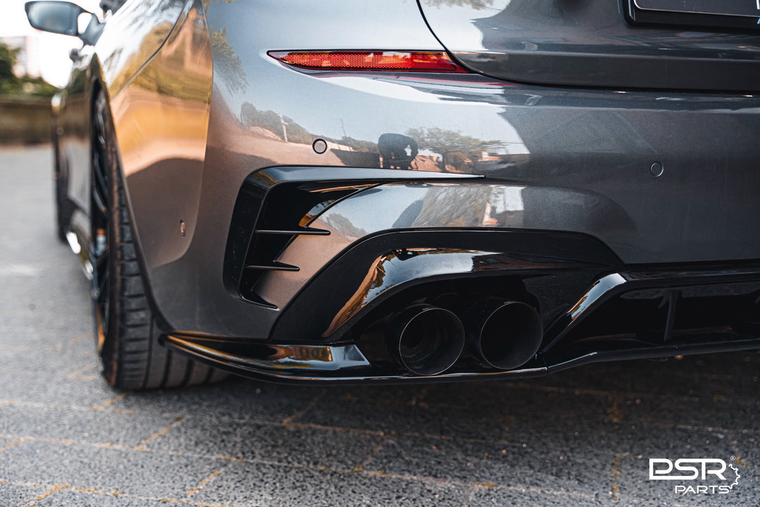 DCE Parts - Gloss Black Rear 4 Piece DCE Parts Diffuser - Quad Tips Style - Pre-LCI (2019+, G20 G21)